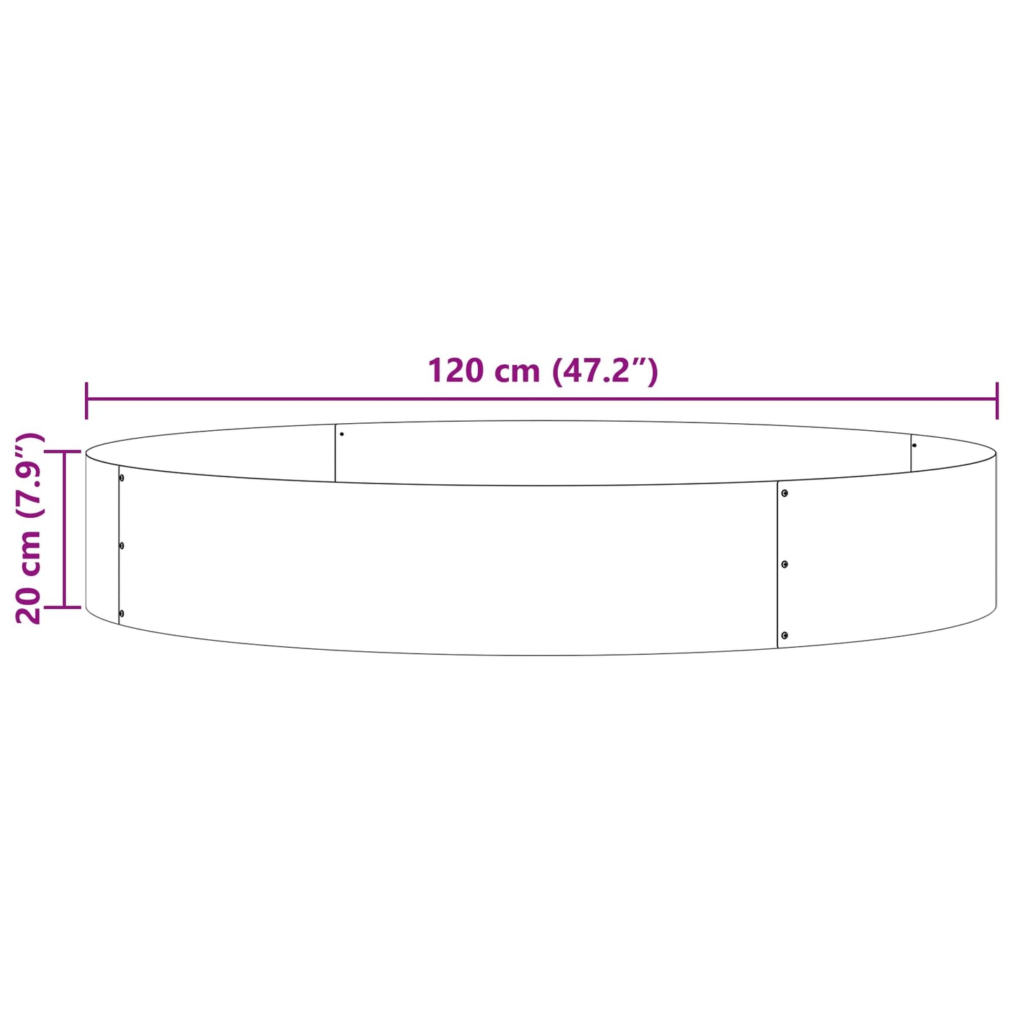 Plantenring 5 pcs Bruin 120 x 120 x 20 cm Cortenstaal