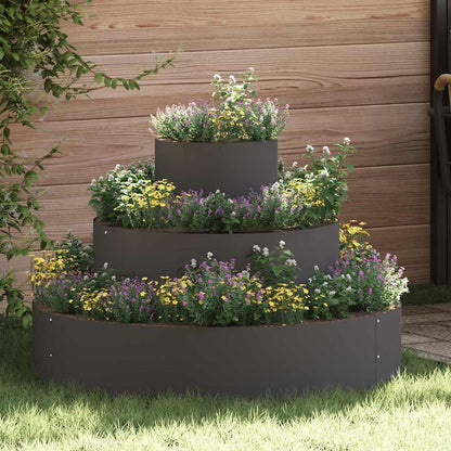 Tuin Bloempot Zwart 90 x 90 x 20 cm Koudgewalst staal