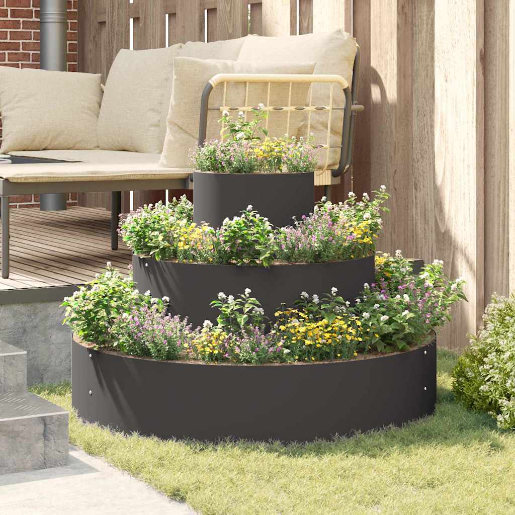 Tuin Bloempot Zwart 90 x 90 x 20 cm Koudgewalst staal