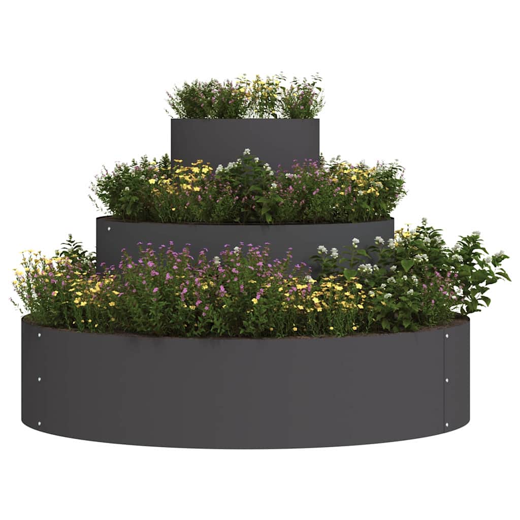 Tuin Bloempot Zwart 90 x 90 x 20 cm Koudgewalst staal