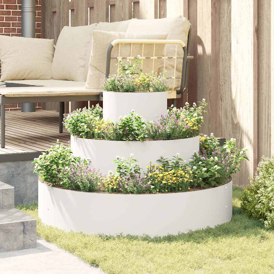 Tuin Bloempot Wit 90 x 90 x 20 cm Koudgewalst staal
