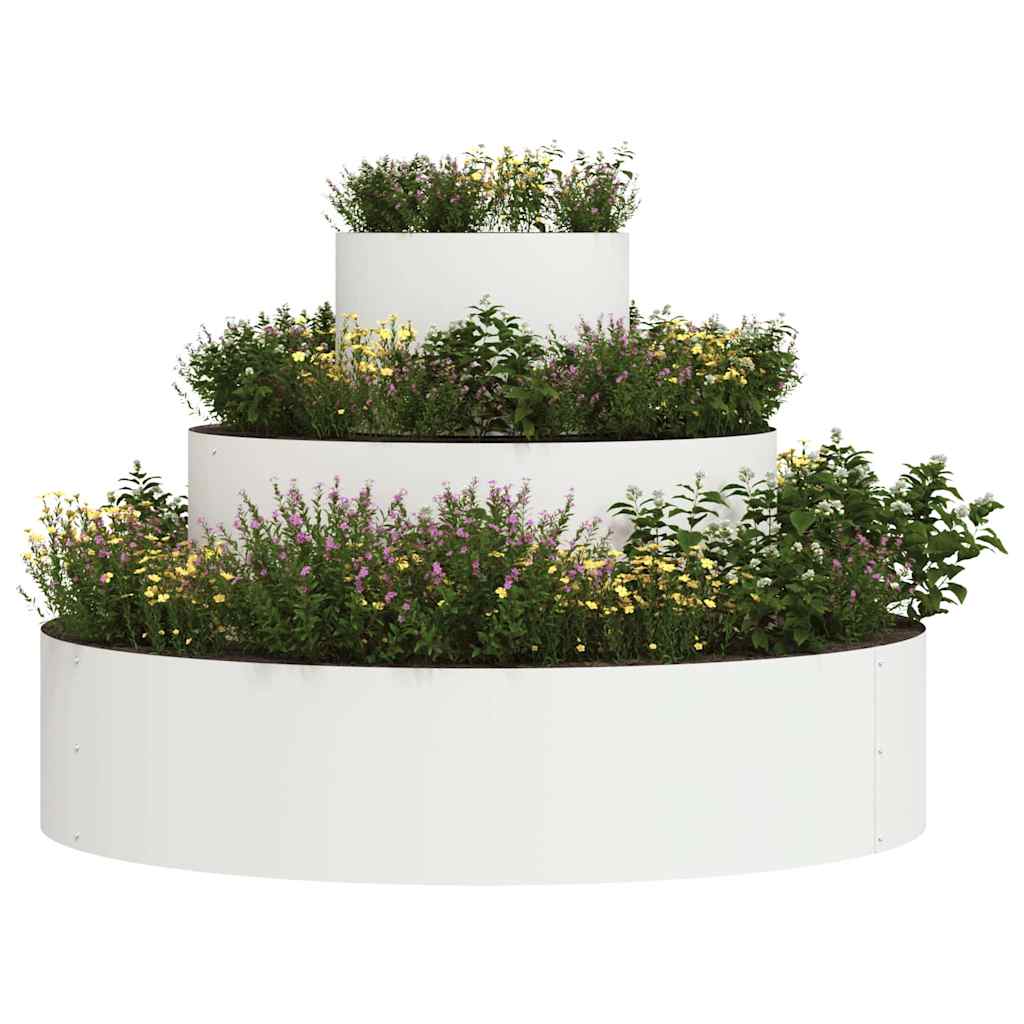 Tuin Bloempot Wit 90 x 90 x 20 cm Koudgewalst staal