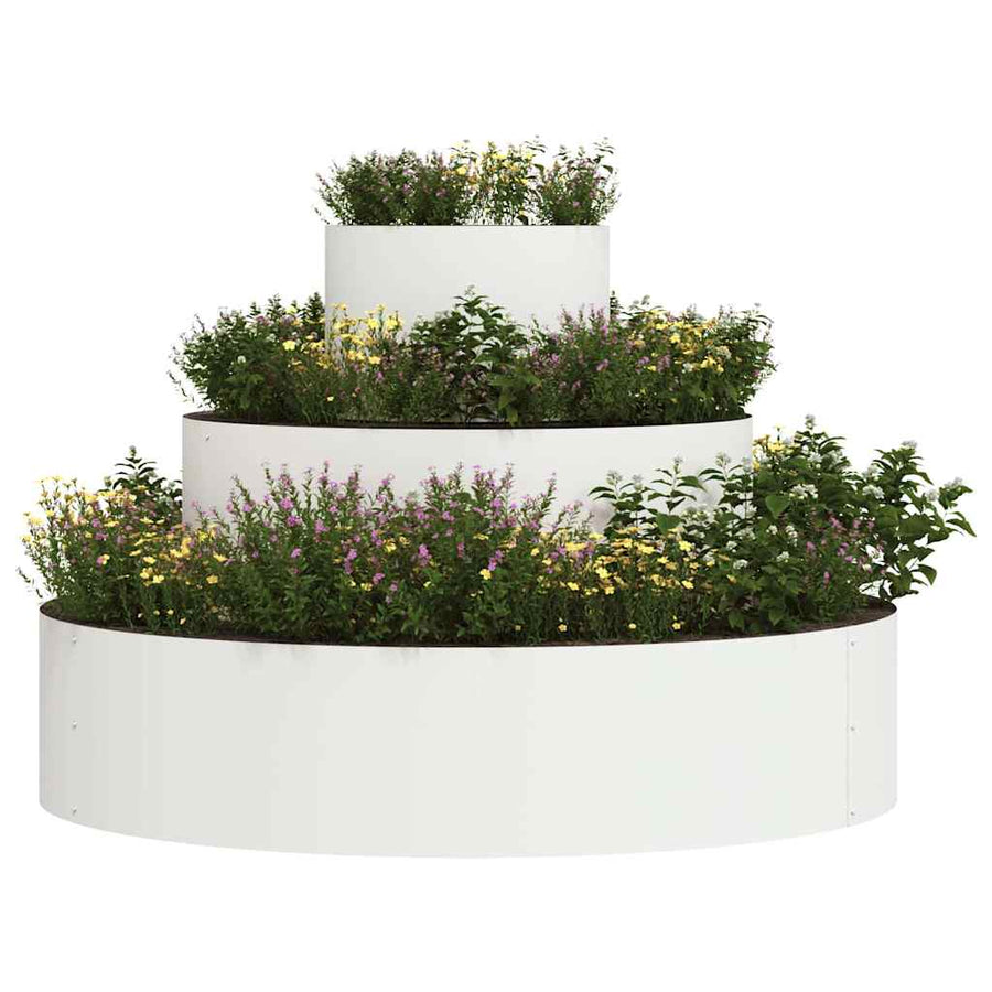 Tuin Bloempot Wit 90 x 90 x 20 cm Koudgewalst staal