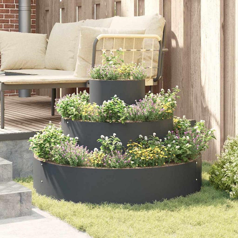 Tuin Bloempot Antraciet 90 x 90 x 20 cm Staal