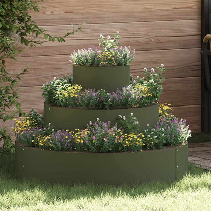 Tuin Bloempot Olijf Groen 90 x 90 x 20 cm Koudgewalst staal