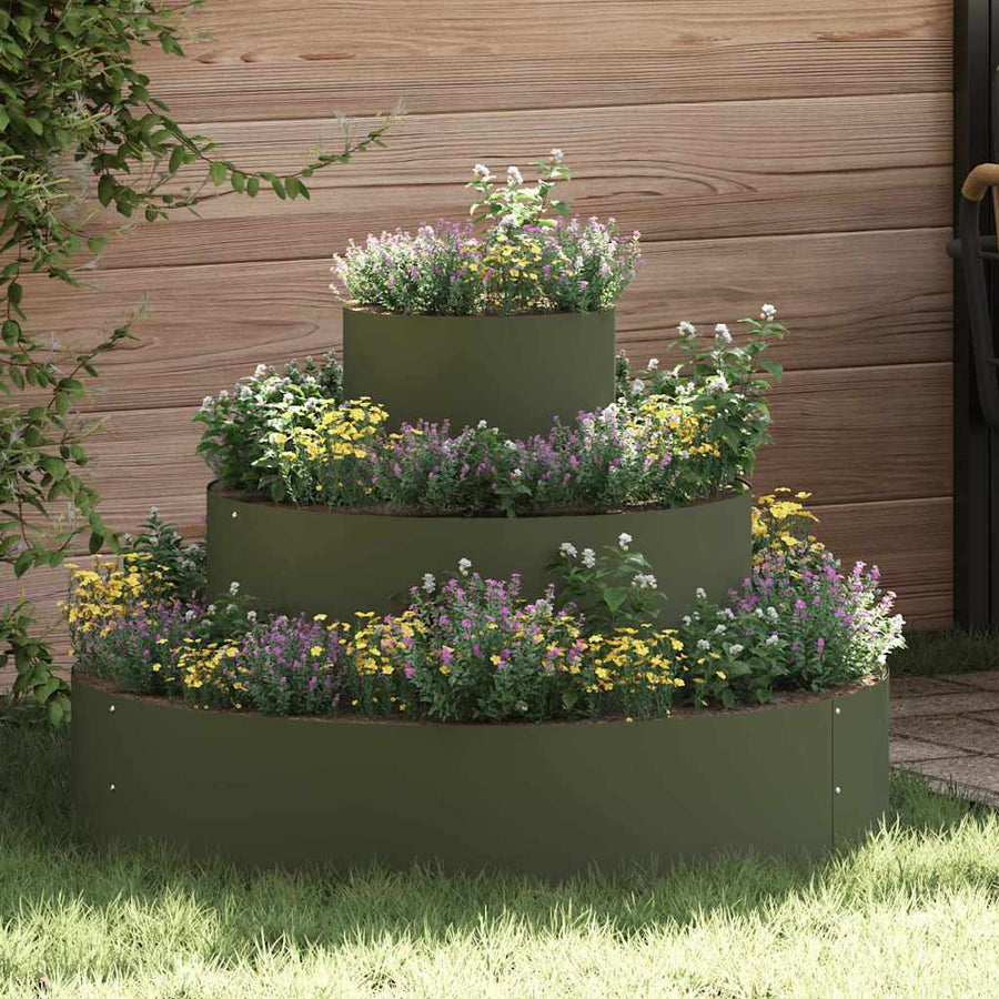Tuin Bloempot Olijf Groen 90 x 90 x 20 cm Koudgewalst staal