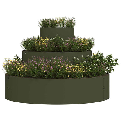 Tuin Bloempot Olijf Groen 90 x 90 x 20 cm Koudgewalst staal