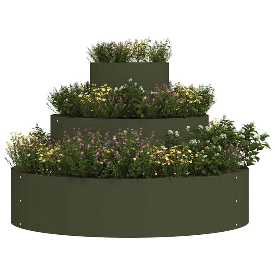 Tuin Bloempot Olijf Groen 90 x 90 x 20 cm Koudgewalst staal