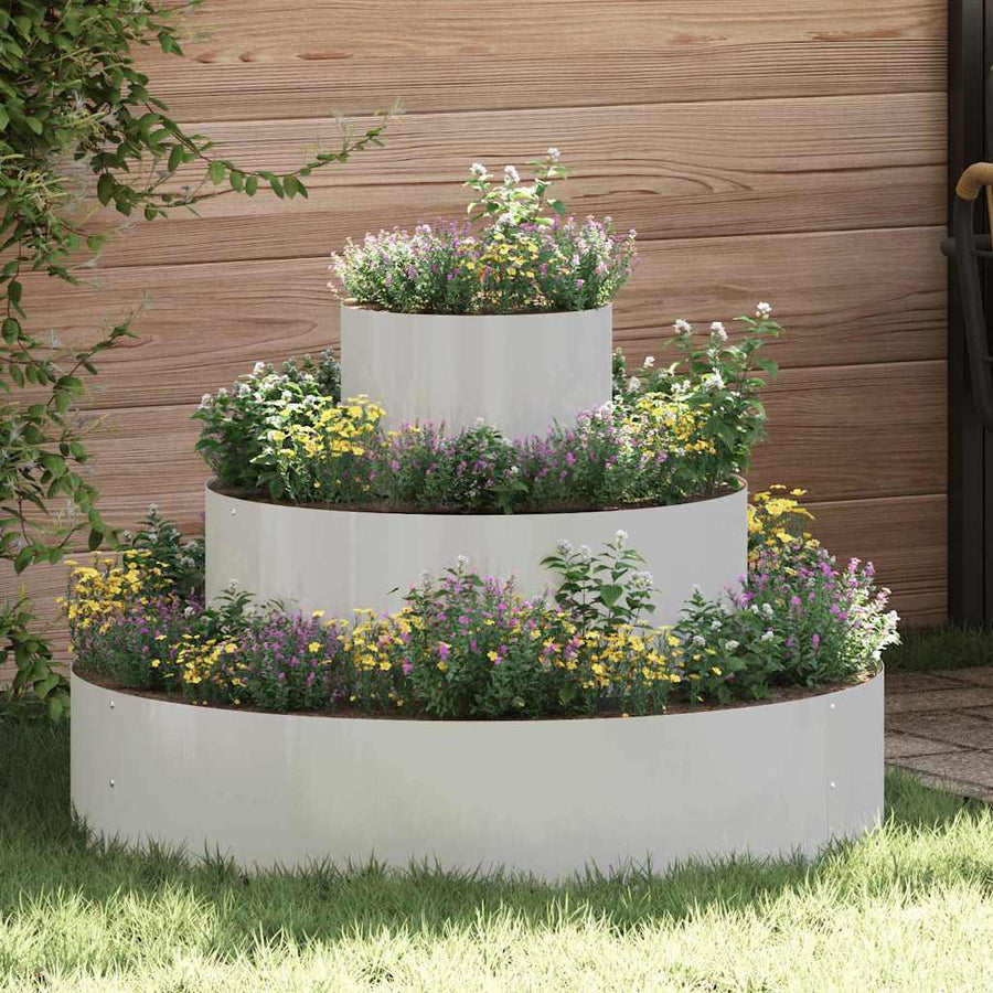 Tuin Bloempot Zilver 90 x 90 x 20 cm Roestvrij staal