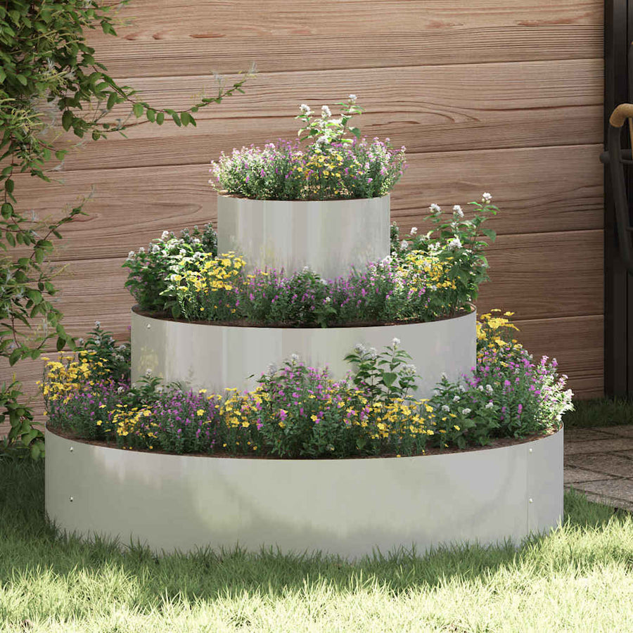 Tuin Bloempot Zilver 90 x 90 x 20 cm Gegalvaniseerd staal