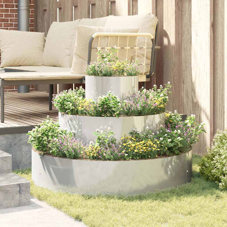 Tuin Bloempot Zilver 90 x 90 x 20 cm Gegalvaniseerd staal