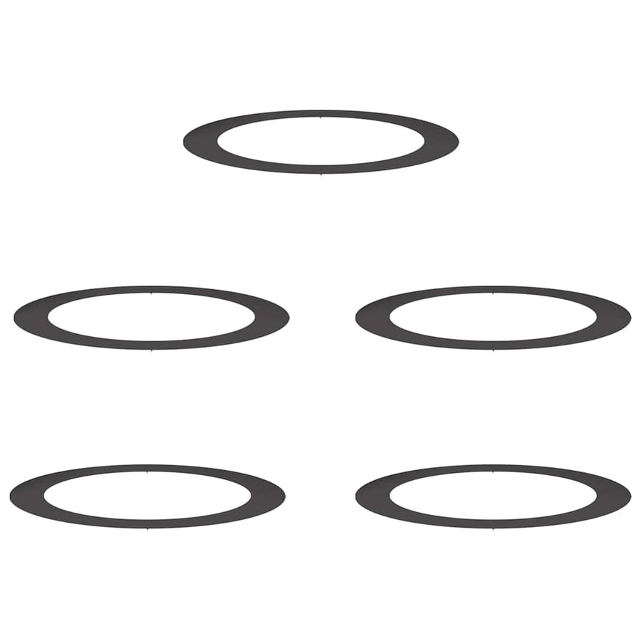Platterring 5 stuks Zwart Ø90/120 cm Staal