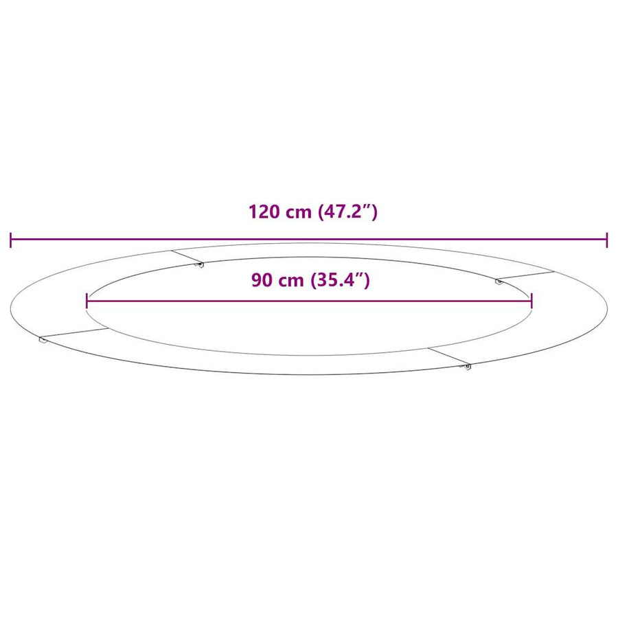 Platterring 5 stuks Zwart Ø90/120 cm Staal