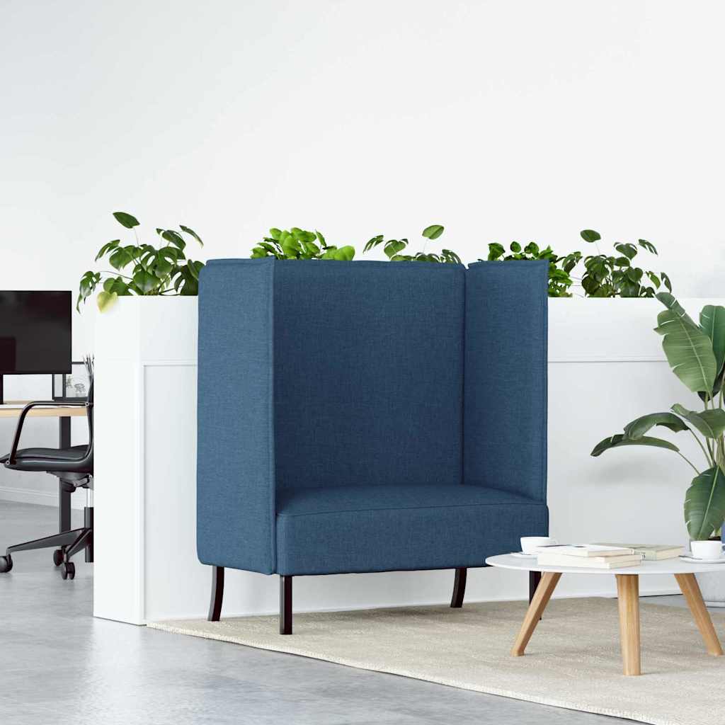 Hoge Rug Bank Blauw 109 X 56 X 121 Cm Stof