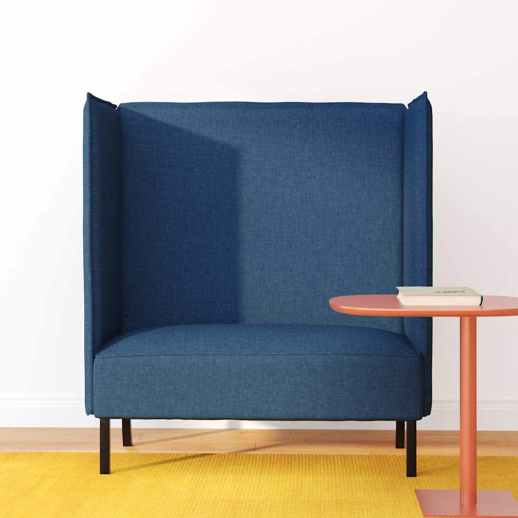 Hoge Rug Bank Blauw 109 X 56 X 121 Cm Stof