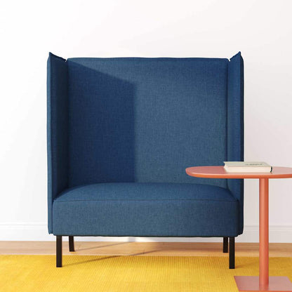 Hoge Rug Bank Blauw 109 X 56 X 121 Cm Stof