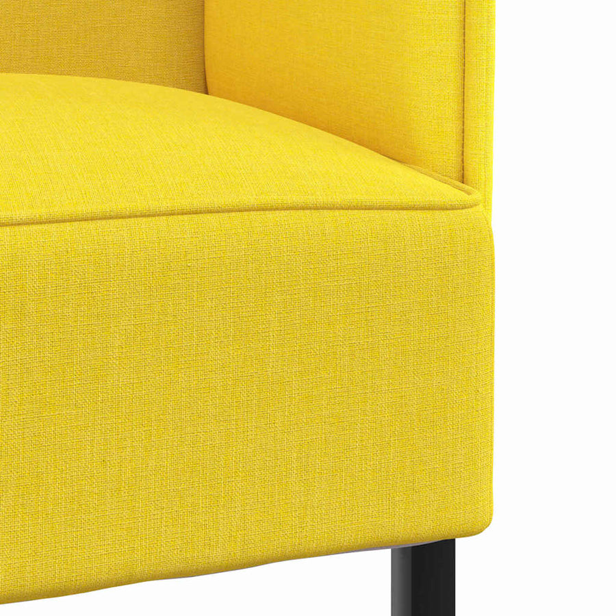 Hoge Rug Bank 101cm Lichtgeel Stof