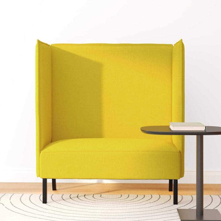 Hoge Rug Bank 101cm Lichtgeel Stof