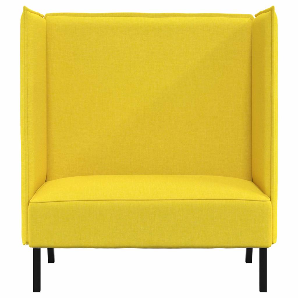 Hoge Rug Bank 101cm Lichtgeel Stof