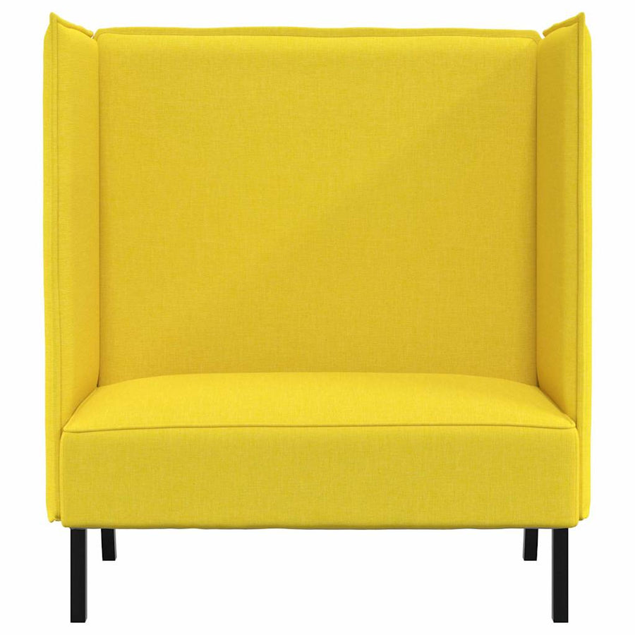 Hoge Rug Bank 101cm Lichtgeel Stof