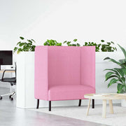 Bank hoge rug 101 cm stof roze
