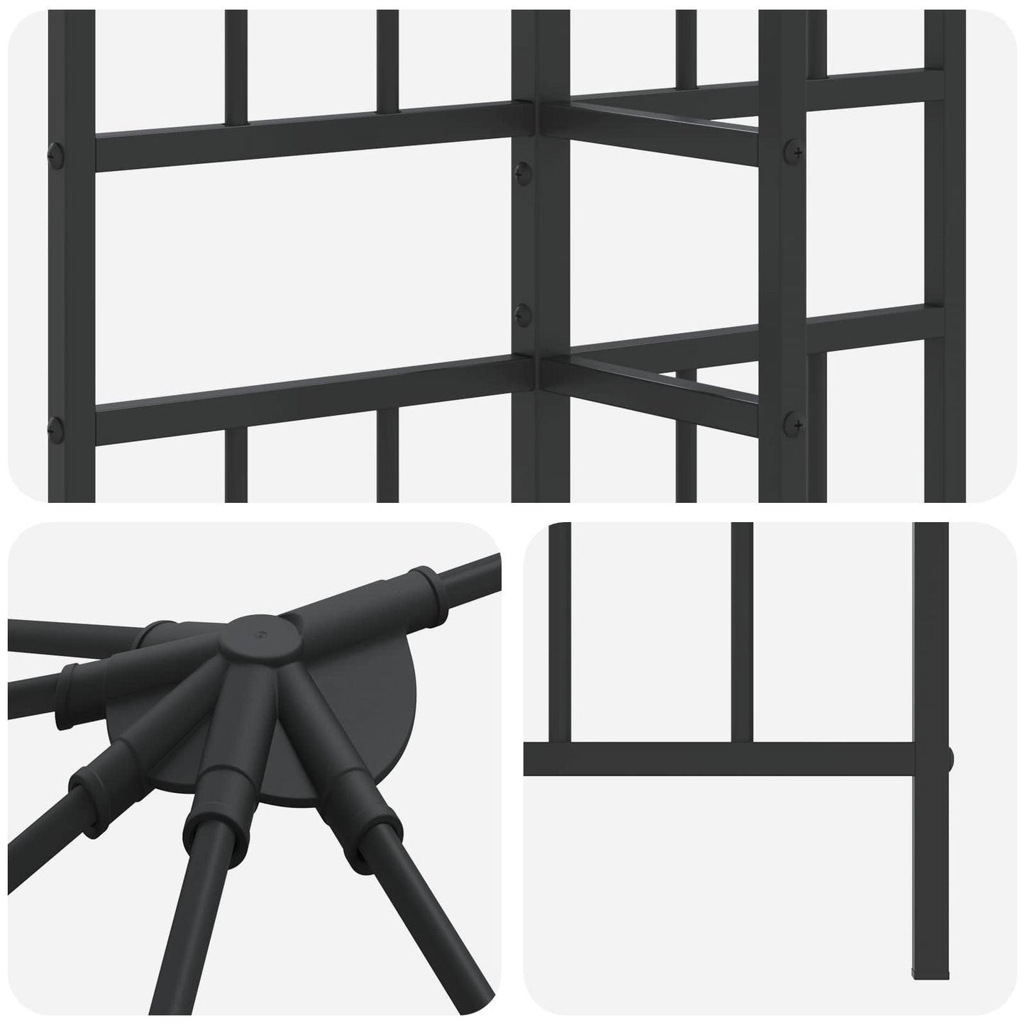 Gazebo Frame 6 x 3 m Zwart Staal