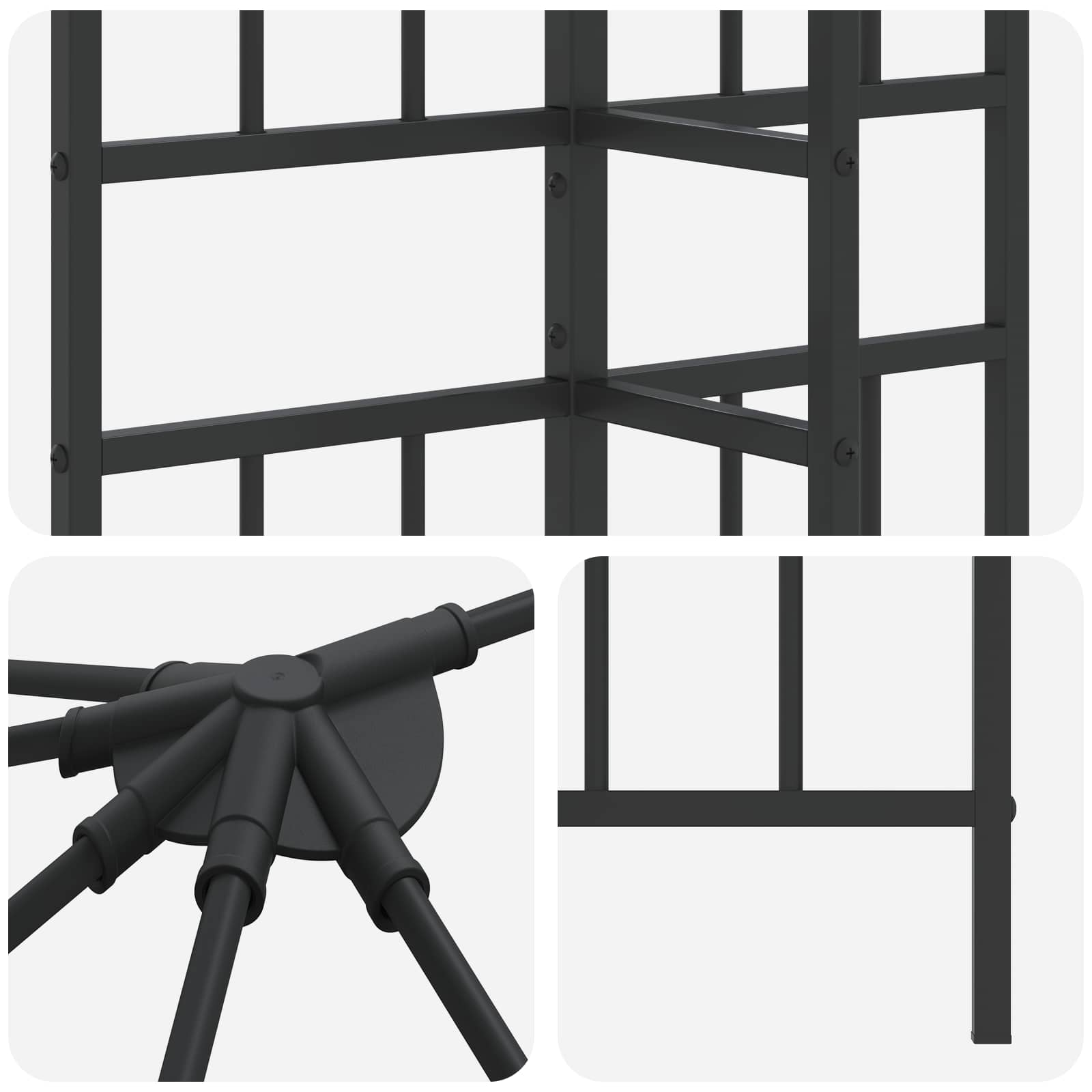 Gazebo Frame 6 x 3 m Zwart Staal