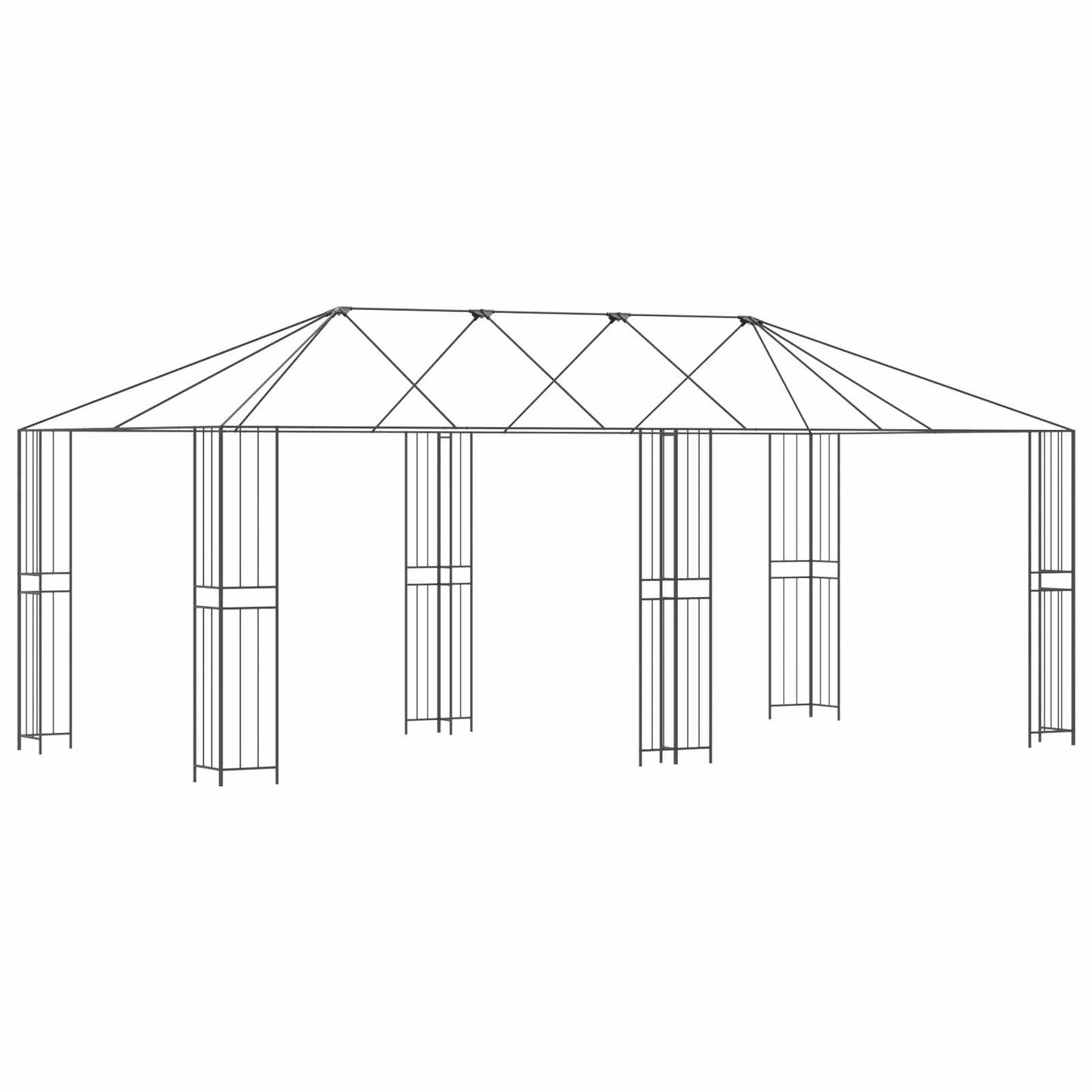 Gazebo Frame 6 x 3 m Zwart Staal