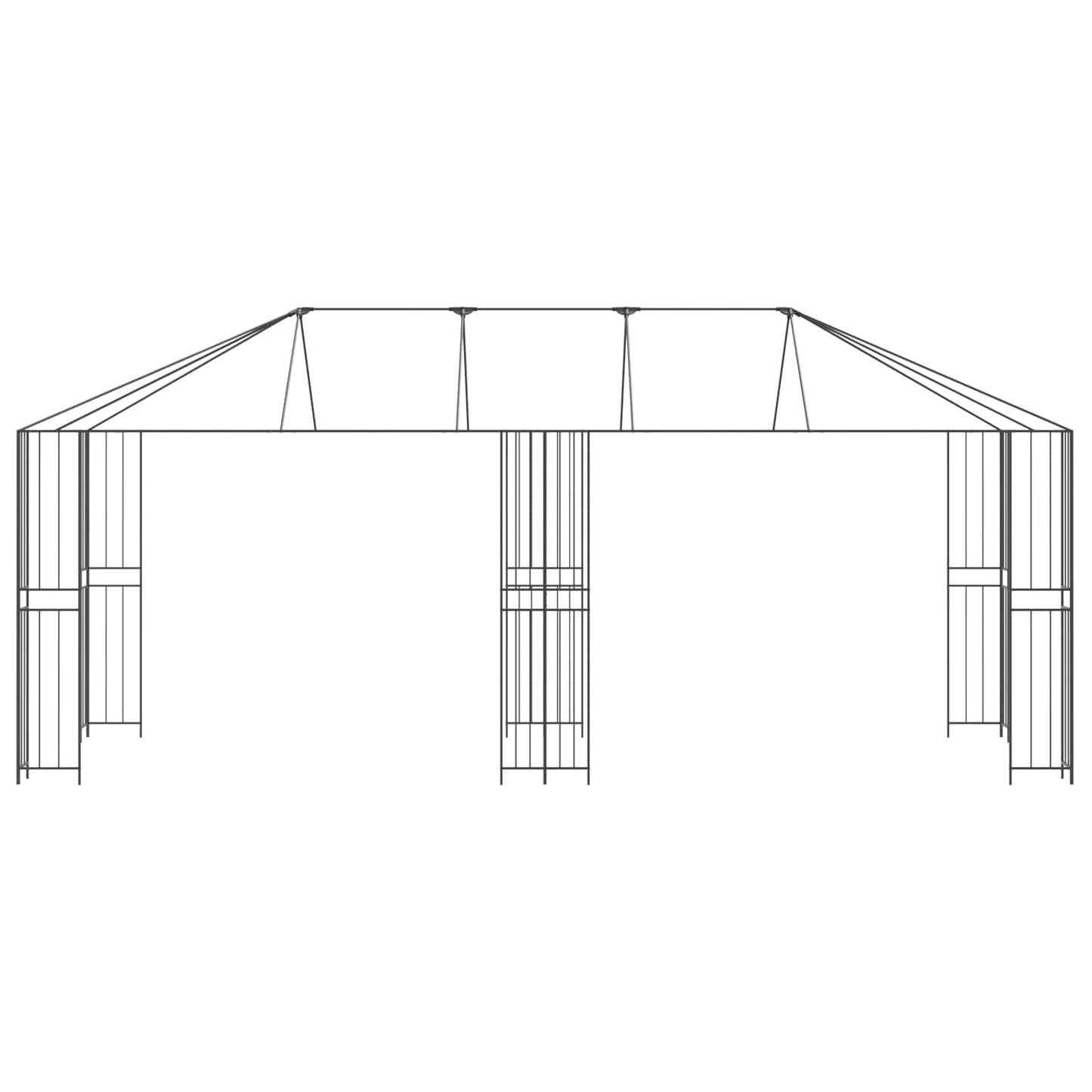 Gazebo Frame 6 x 3 m Zwart Staal