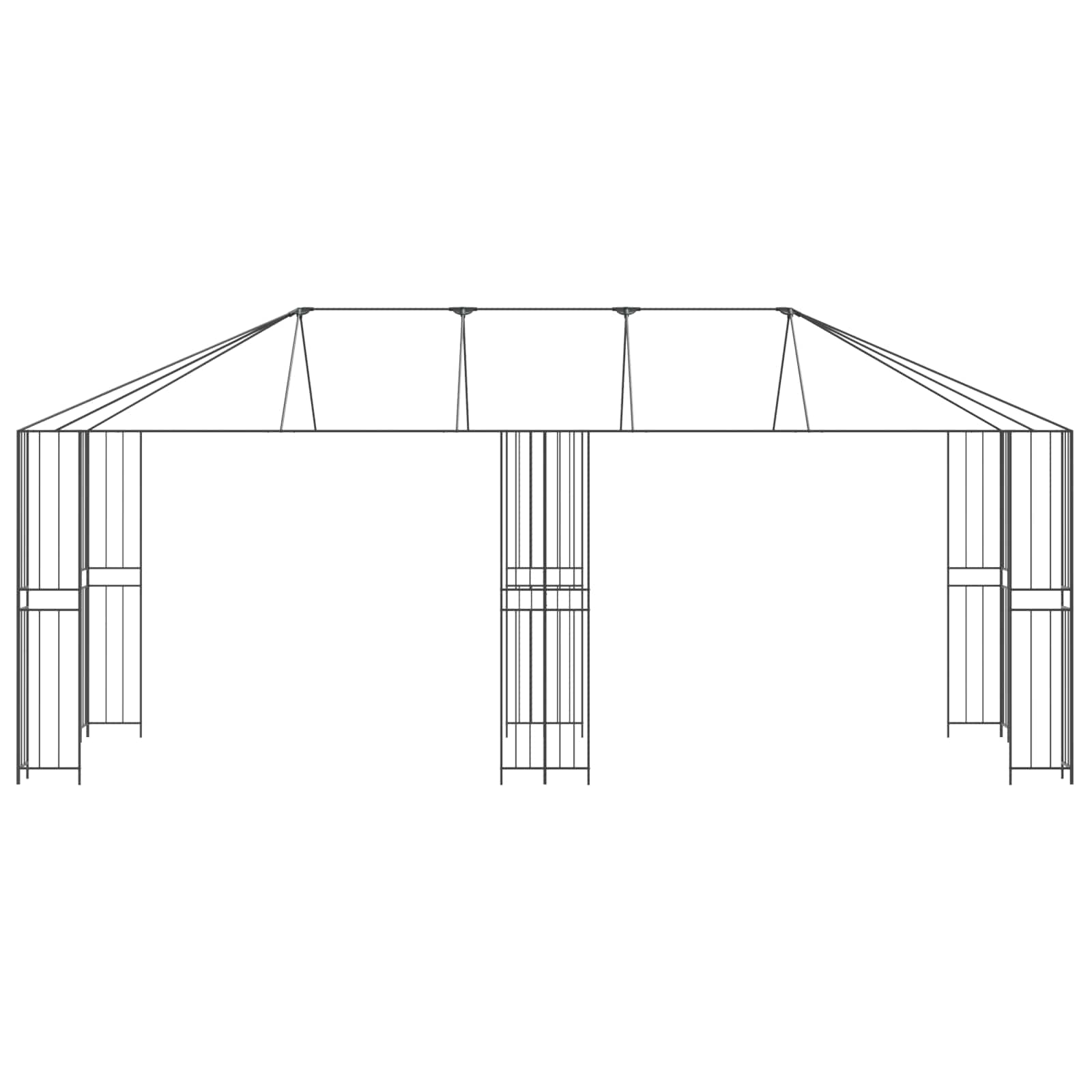 Gazebo Frame 6 x 3 m Zwart Staal