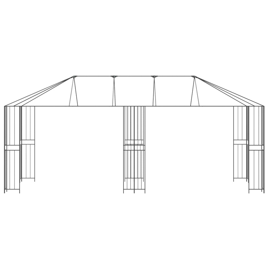 Gazebo Frame 6 x 3 m Zwart Staal