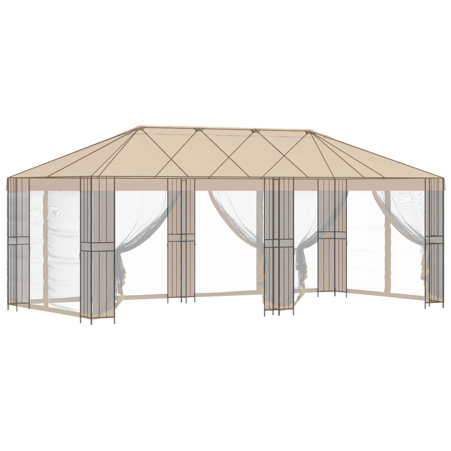 Gazebo Frame 6 x 3 m Zwart Staal