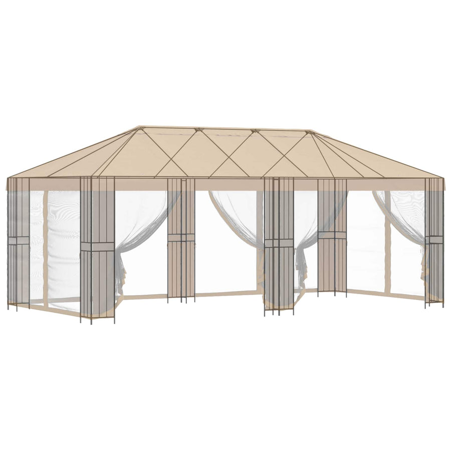 Gazebo Frame 6 x 3 m Zwart Staal