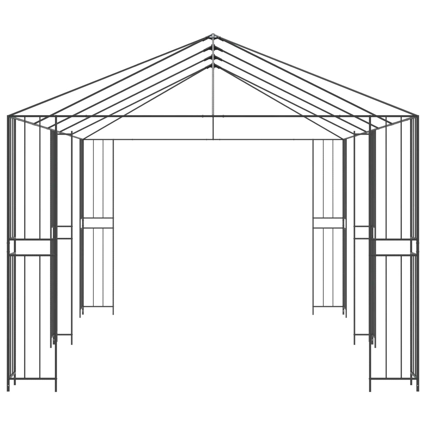 Gazebo Frame 6 x 3 m Zwart Staal