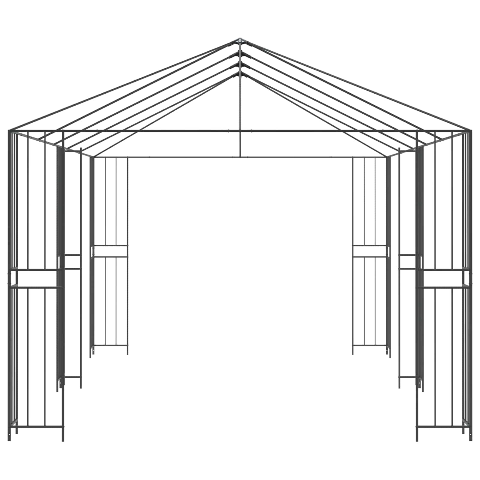 Gazebo Frame 6 x 3 m Zwart Staal
