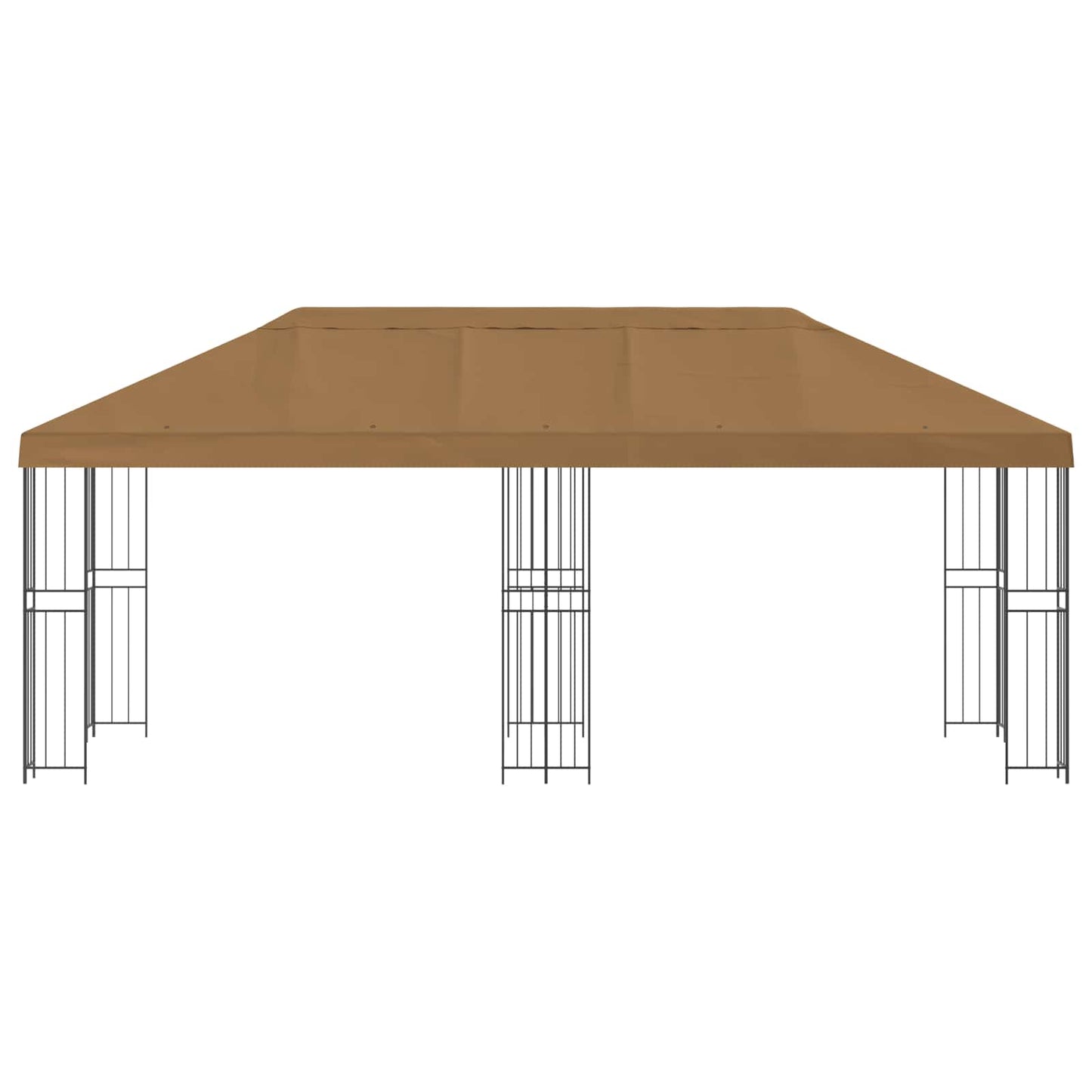 Paviljoen met zijwanden 6 x 3 m Beige Polyester en staal 190
