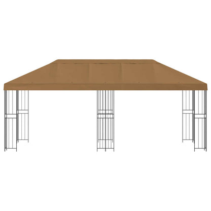 Paviljoen met zijwanden 6 x 3 m Beige Polyester en staal 190