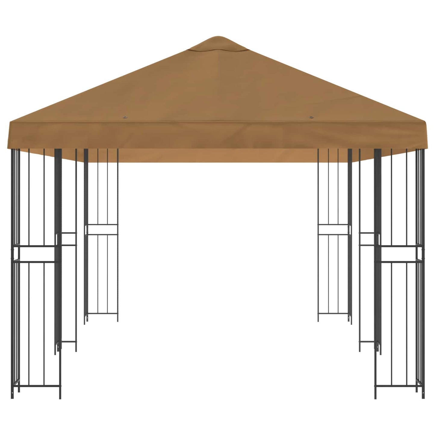 Paviljoen met zijwanden 6 x 3 m Beige Polyester en staal 190