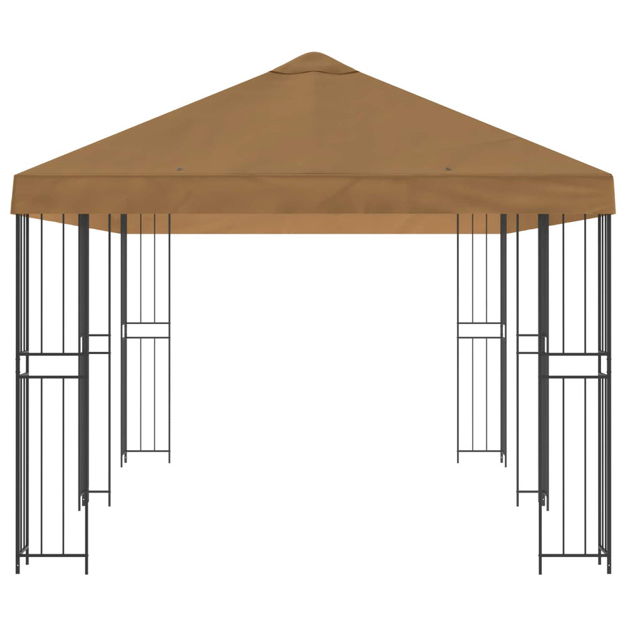 Paviljoen met zijwanden 6 x 3 m Beige Polyester en staal 190