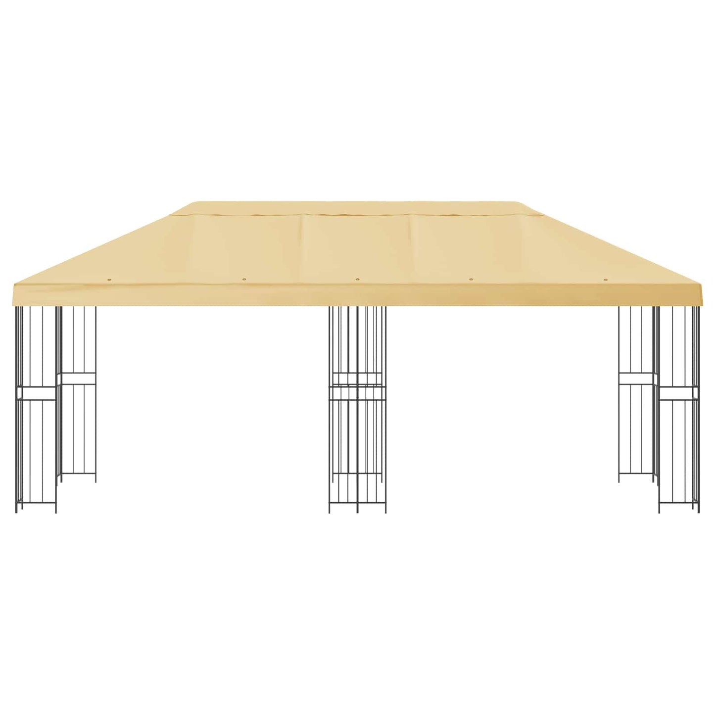 Paviljoen met zijwanden 6 x 3 m Crèmekleurig Polyester en staal