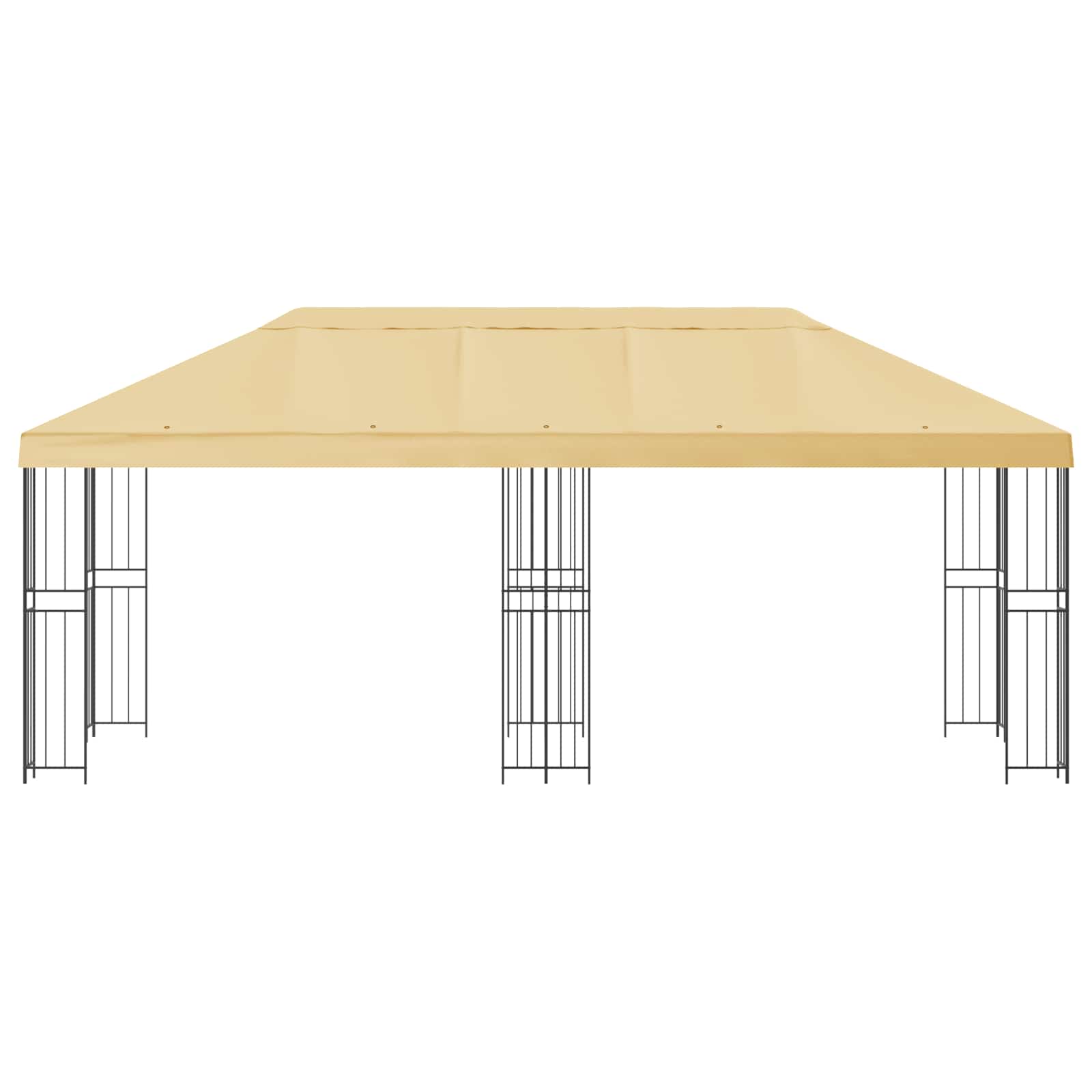 Paviljoen met zijwanden 6 x 3 m Crèmekleurig Polyester en staal