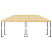 Paviljoen met zijwanden 6 x 3 m Crèmekleurig Polyester en staal
