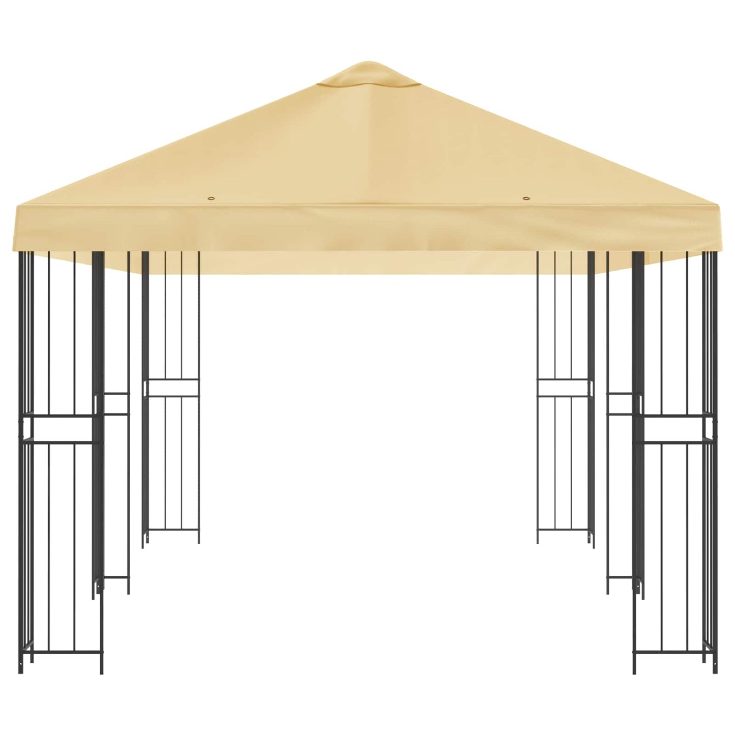 Paviljoen met zijwanden 6 x 3 m Crèmekleurig Polyester en staal