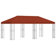 Gazebo with side walls 6 x 3 m Terracotta Polyester and steel