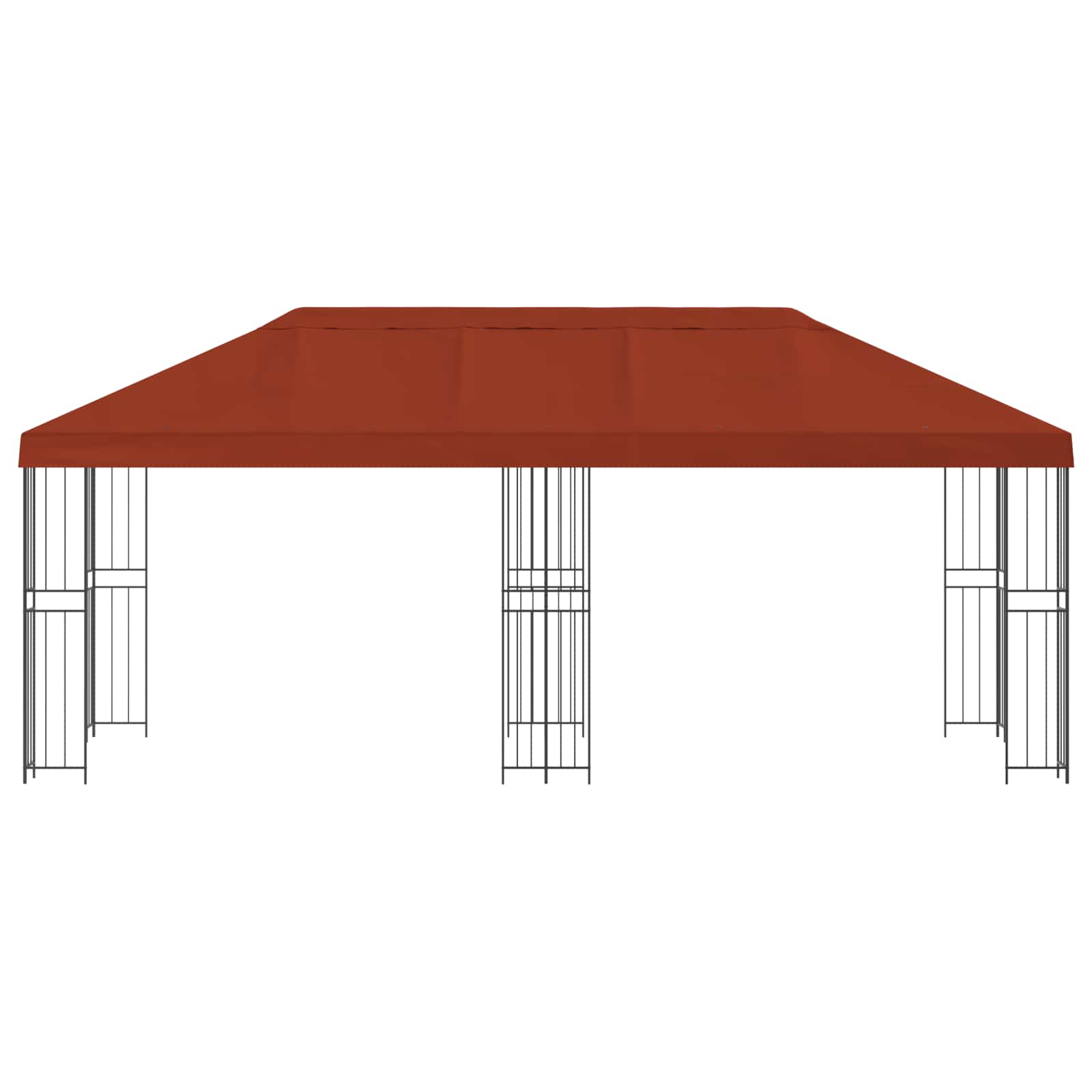 Paviljoen met zijwanden 6 x 3 m Terracotta Polyester en staal