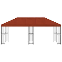 Paviljoen met zijwanden 6 x 3 m Terracotta Polyester en staal