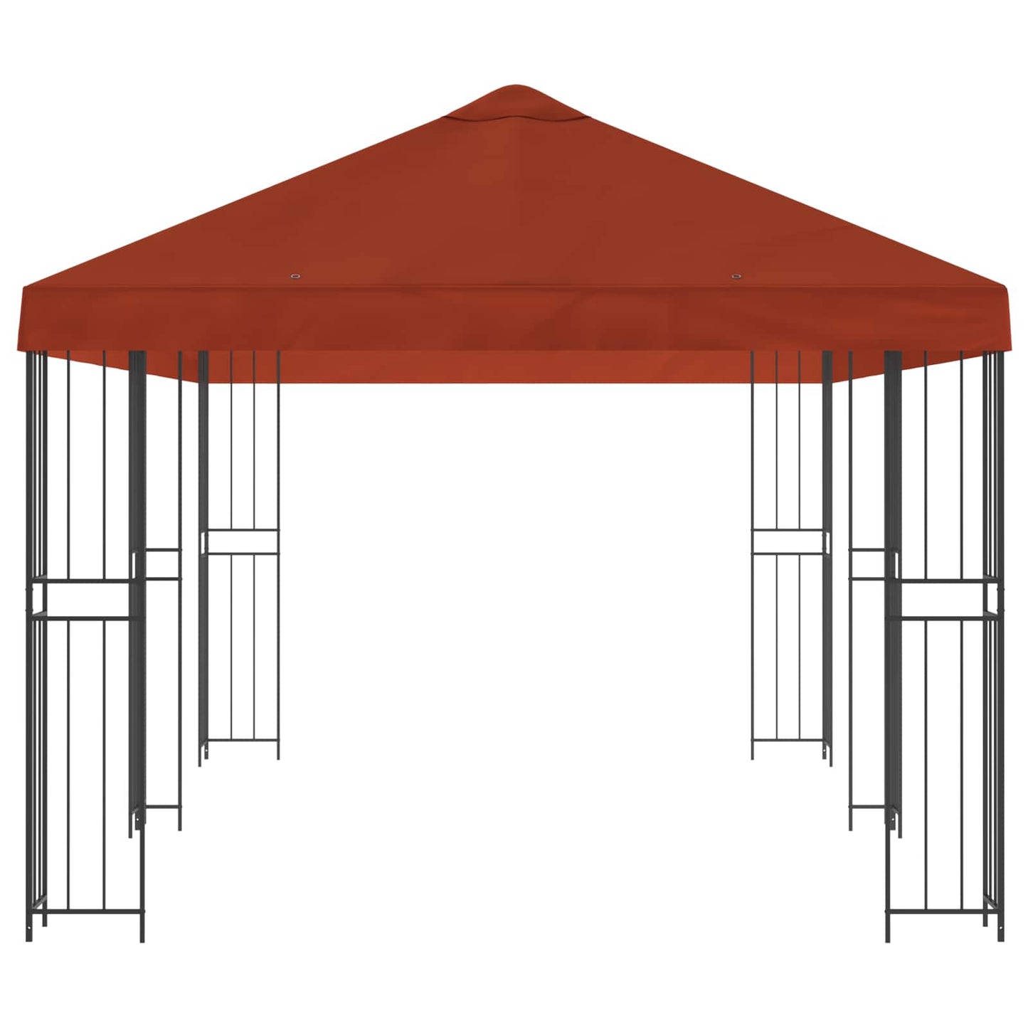 Paviljoen met zijwanden 6 x 3 m Terracotta Polyester en staal