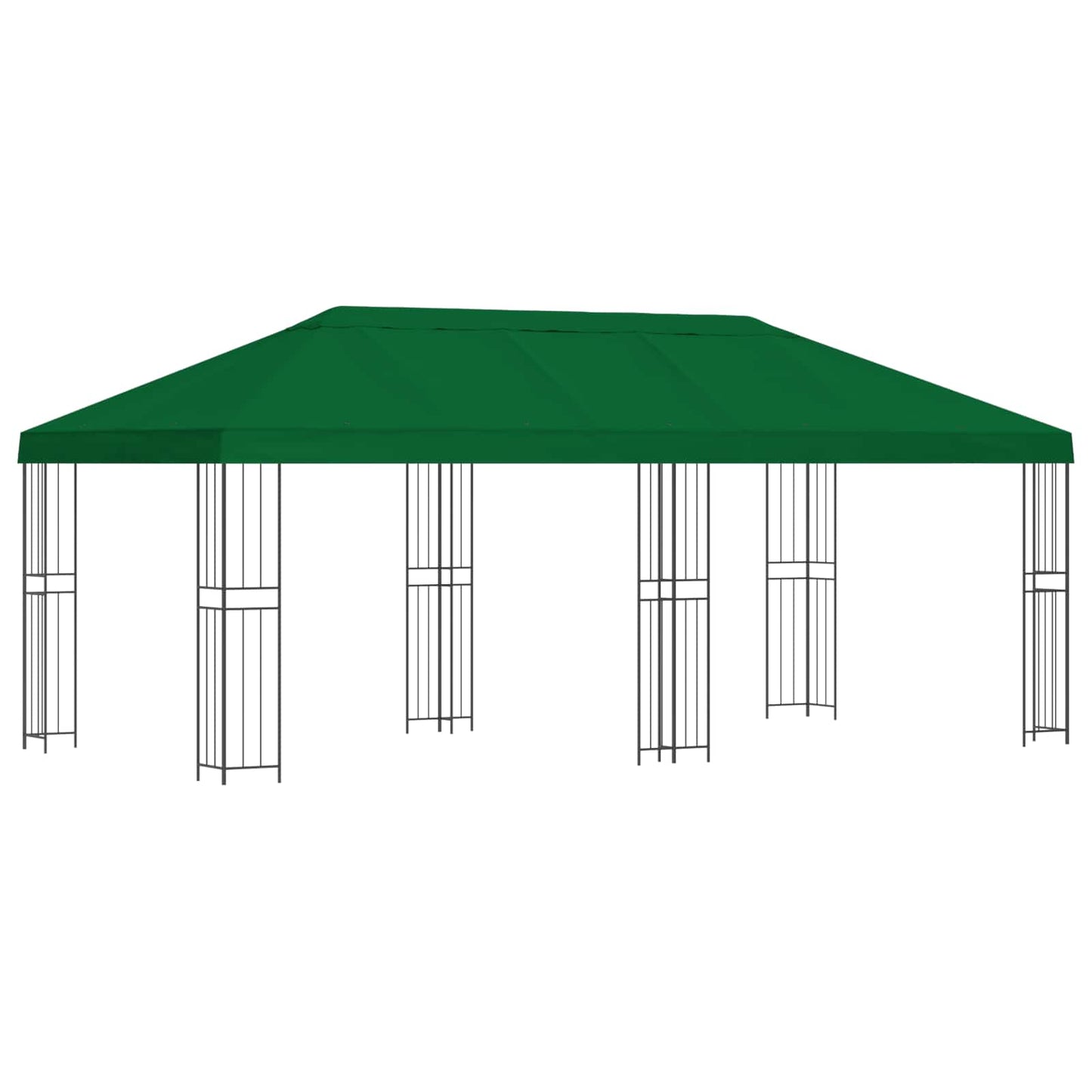 Paviljoen met zijwanden 6 x 3 m Groen Polyester en staal 190