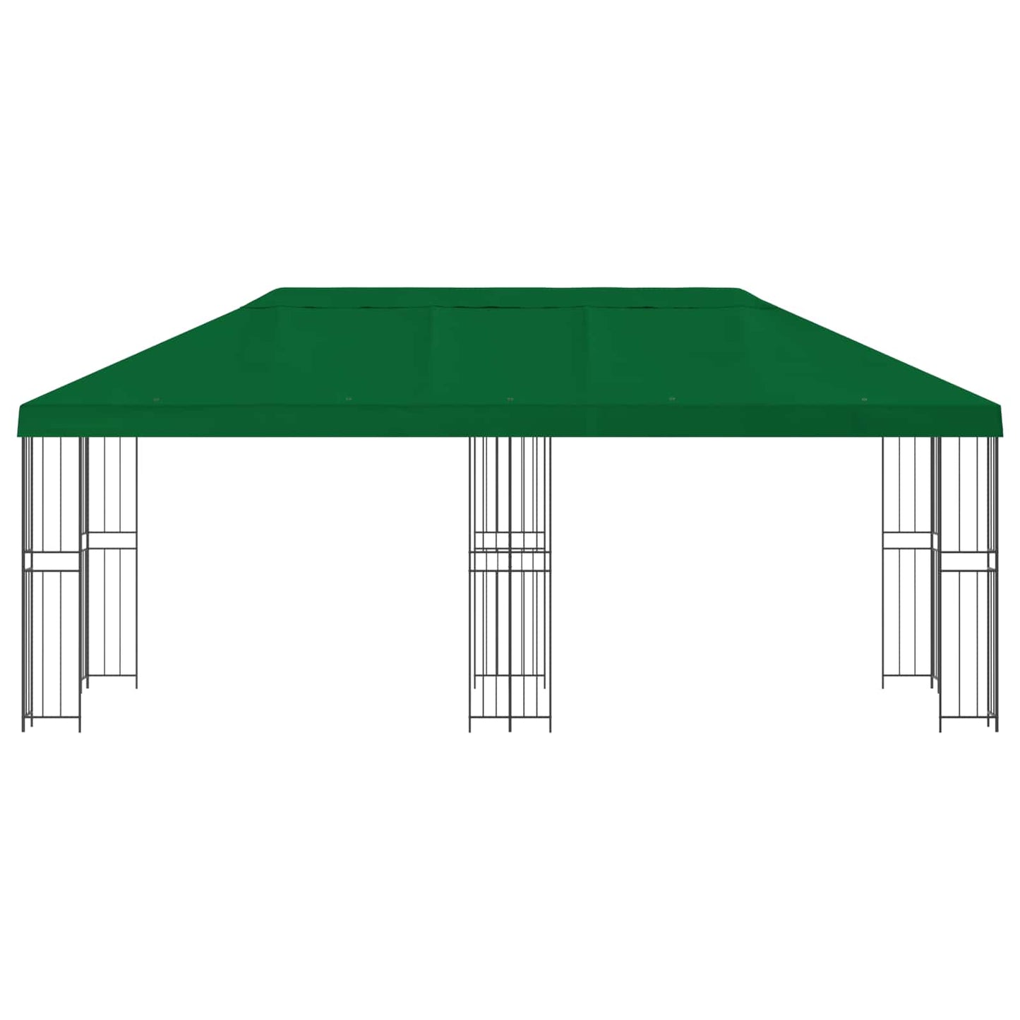 Paviljoen met zijwanden 6 x 3 m Groen Polyester en staal 190