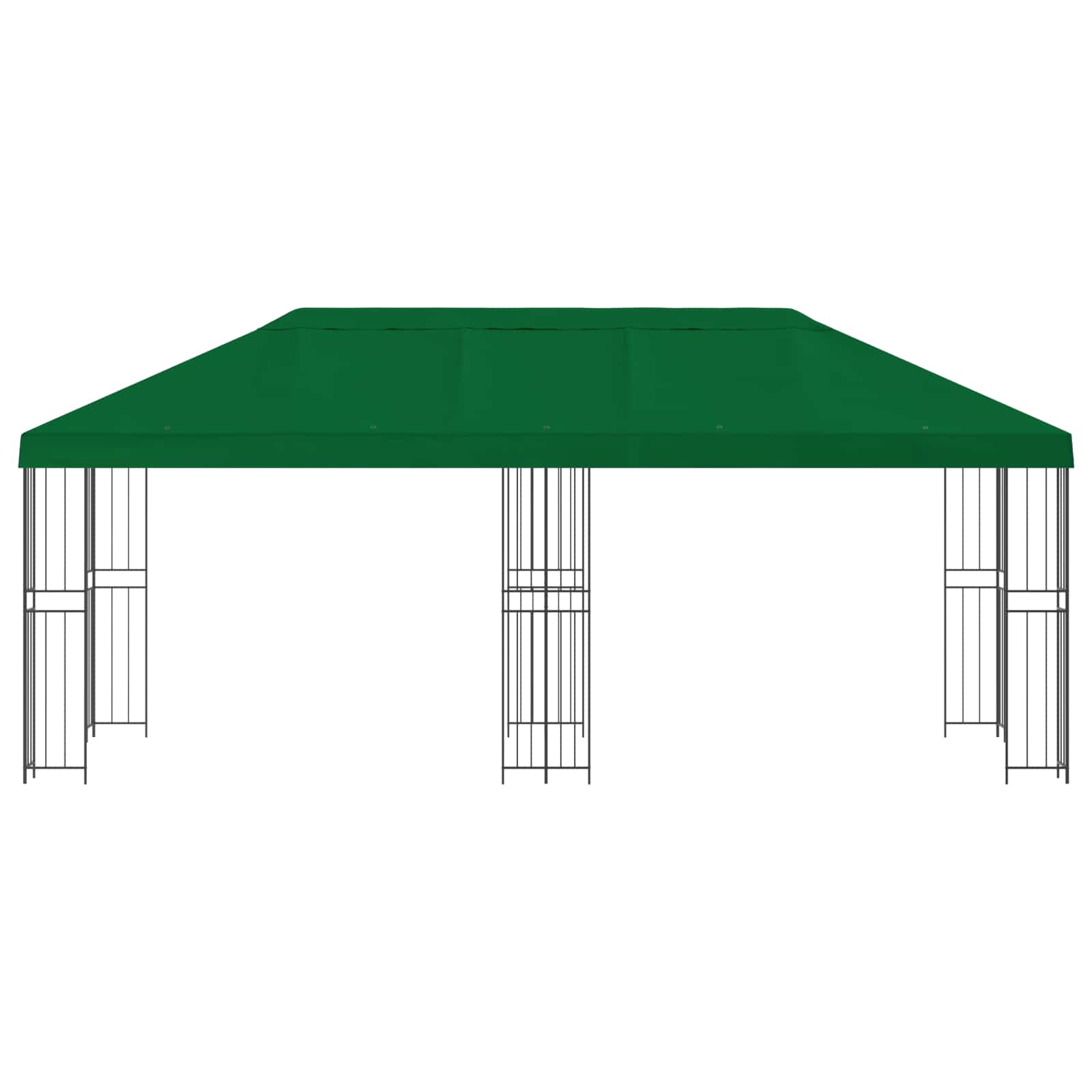 Paviljoen met zijwanden 6 x 3 m Groen Polyester en staal 190